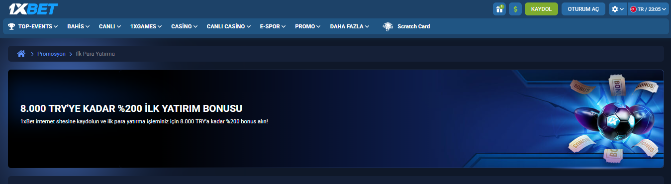 Yeni müşteriler için 1xBet hoşgeldin bonusu